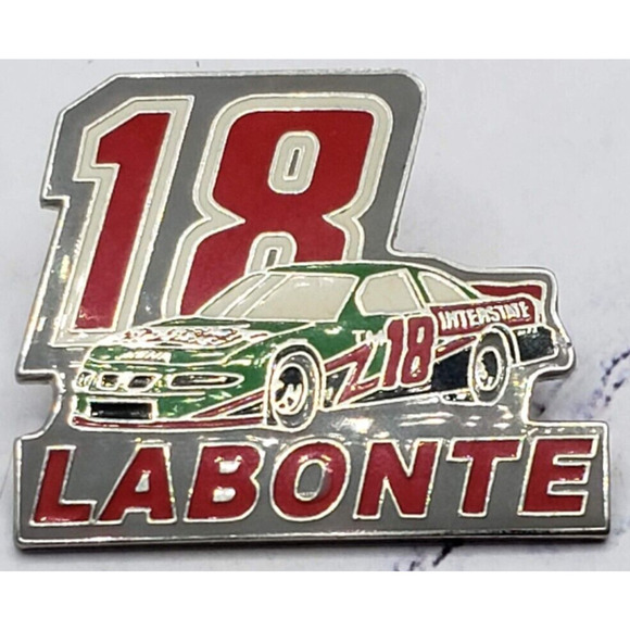 Bobby Labonte Interstate Battery #18 Nascar Grey and Red Racing Hat Pin - Picture 1 of 3
